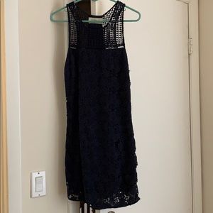 Abercrombie and Fitch crochet look navy blue dress